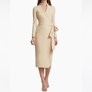 Chiara Boni La Petite Robe Kamala Matt Jersey Faux Wrap Midi Dress size 54